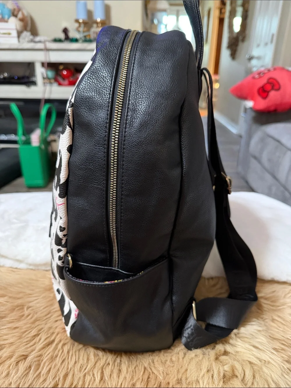 Betsey Johnson Oversized Panda Floral Backpack what is what floral lining